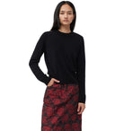 Ganni Black Crewneck Jumpers With Buttons