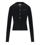 Ganni Black Polo Jumper