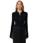 Ganni Black Polo Jumper