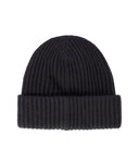 Ganni Black Oversize Ribbed Beanie