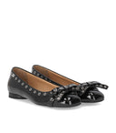 Ganni Black Patent Ballet Flat Shoe With Bows