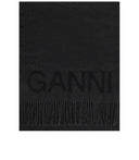 Sciarpa nera Ganni con logo