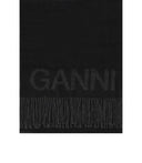 Sciarpa nera Ganni con logo