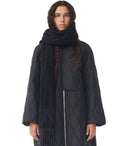 Sciarpa nera Ganni con logo