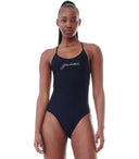 Ganni Black Massuit de bain avec logo