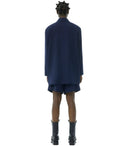 Ganni Blue oversized dubbele borsten blazer