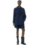 Ganni Blue oversized dubbele borsten blazer