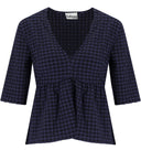 Ganni Blue Peplum Blouse