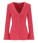 Ganni Blue Pinstripe Single Breasted Blazer