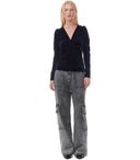 Ganni Blue Velvet Top