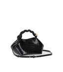 Ganni Bou Black Croco -printtas