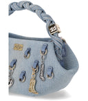 Ganni Bou Mini Handbag in denim sbiadito