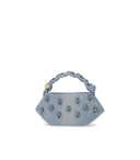 Ganni Bou Mini Handbag in denim sbiadito