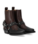 Ganni Brown And Black Texan Chelsea Ankle Boot