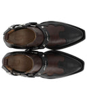 Ganni Brown And Black Texan Chelsea Ankle Boot