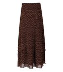 Ganni Brown Georgette Long Skirt