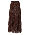 Ganni Brown Georgette Long Skirt