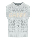 Ganni Cotton Light Blue Vest