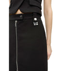 Falda midi negra de Ganni Crepe