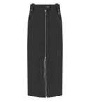 Falda midi negra de Ganni Crepe