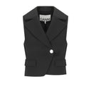 Ganni Crepe Black Vest