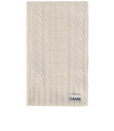 Ganni Egret White Cable -sjaal