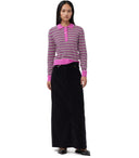 Ganni Fuchsia gestreepte polo jumper