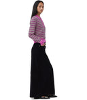 Ganni Fuchsia gestreepte polo jumper