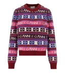 Ganni grafische multicolor crewneck jumper
