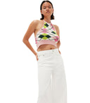 Ganni grafische veelkleurige top