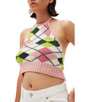 Ganni grafische veelkleurige top