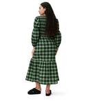 Ganni Green Checked Seersucker Dress
