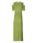 Ganni grøn lang polka dot kjole
