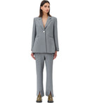 Ganni Grey Melange Single Breasted Blazer