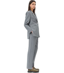 Ganni Grey Melange Single Breasted Blazer