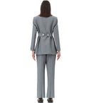 Ganni Grey Melange Single Breasted Blazer