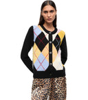 Ganni Harlequin Black Cardigan