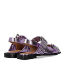 Ganni lavendel slingback ballet flad sko med spænder