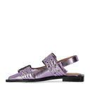 Ganni lavendel slingback ballet flad sko med spænder