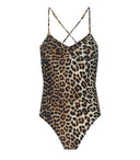 Ganni leopard print badedragt