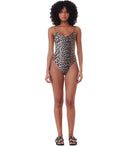 Ganni leopard print badedragt