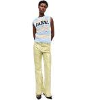 Ganni Light Blue Striped Knitted Vest
