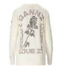 Maglietta Ganni Off bianca a maniche lunghe