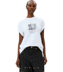 Ganni übergroßes weißes T -Shirt übergroß