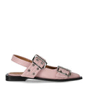 Ganni Pink Slingback Ballet Flat Shoe met gespen