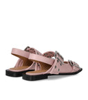 Ganni Pink Slingback Ballet Flat Shoe met gespen