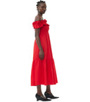 Ganni Red Smock Dress