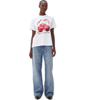 Ganni Relaxed Cherry White T Shirt