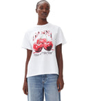 Ganni Relaxed Cherry White T Shirt
