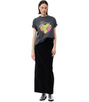 Ganni ontspannen hart grijs t -shirt